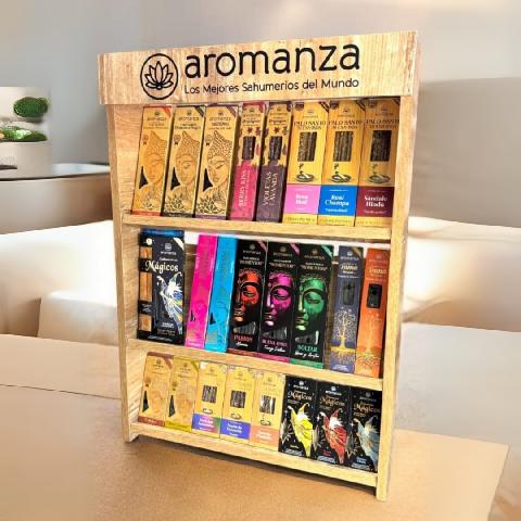 EXHIBIDOR DE MOSTRADOR AROMANZA MADERA