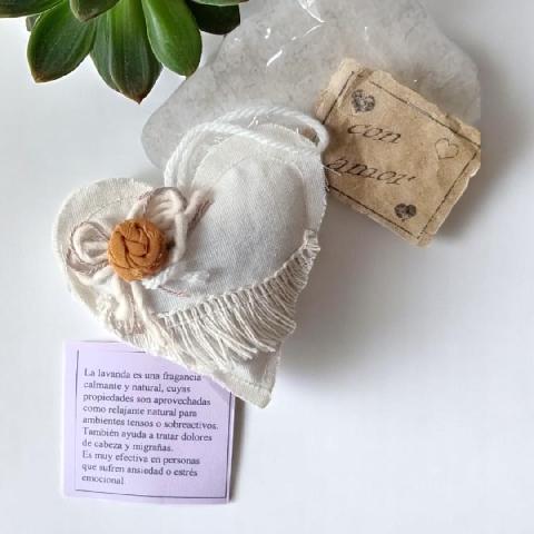 ALMOHADILLAS CORAZON DE LAVANDA