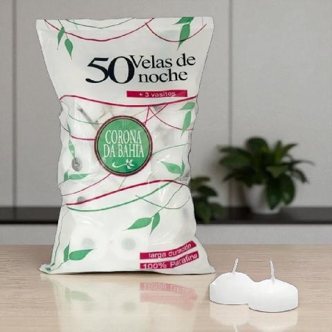 VELAS DE NOCHE CORONA DE BAHIA BOLSA x 50