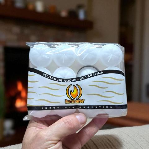 VELAS DE NOCHE x 12 BLANCA PROMO