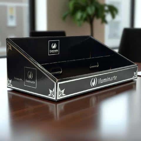 EXHIBIDOR DE MOSTRADOR ILUMINARTE NEGRO PROMO