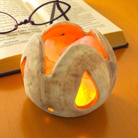 LAMPARA DE SAL RUSTICA TULIPAN