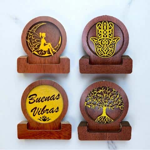 CASCADA DE HUMO MADERA DECO DORADA PROMO