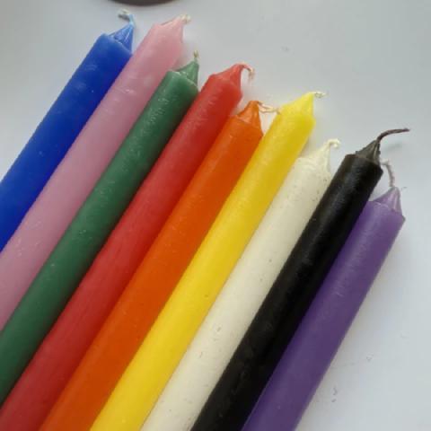 VELAS LARGAS SURTIDAS PAQUETE x 10 PROMO