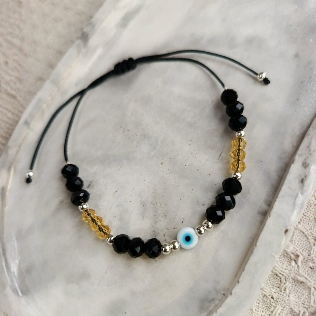 PULSERA NEGRA CON OJO TURCO