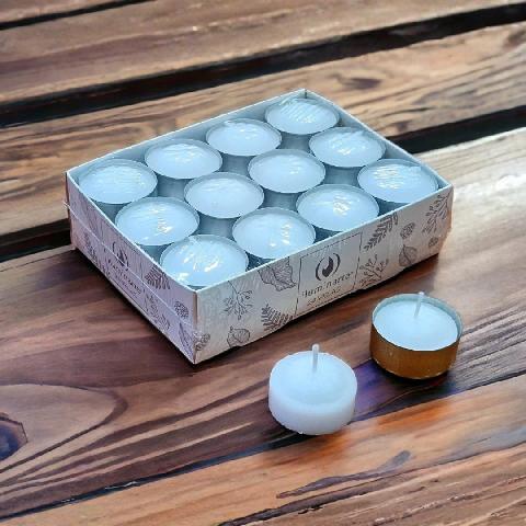 VELAS DE NOCHE x 24 BLANCAS CON 24 LATITAS